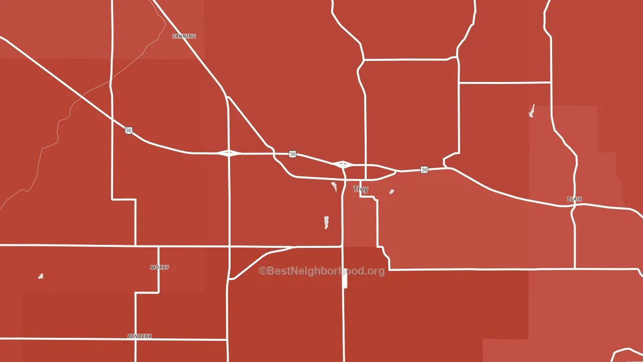 66087, KS block-group political-lean map