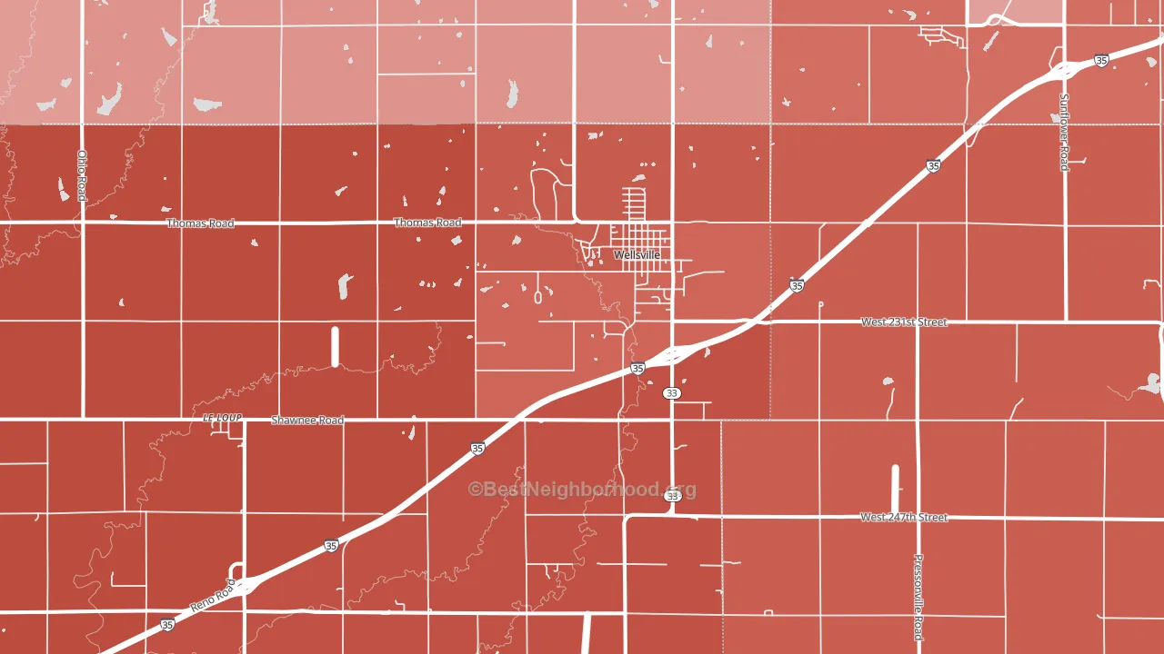 66092, KS block-group political-lean map