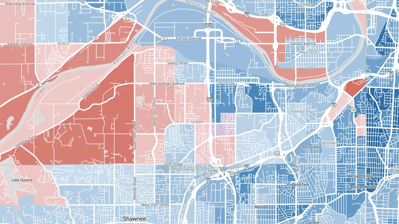 66106, KS block-group political-lean map