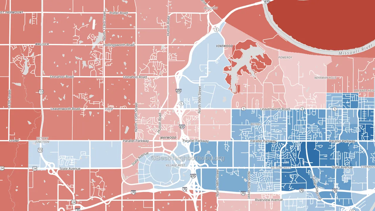 66109, KS block-group political-lean map