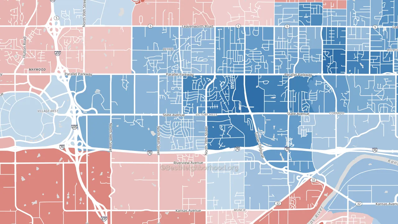 66112, KS block-group political-lean map