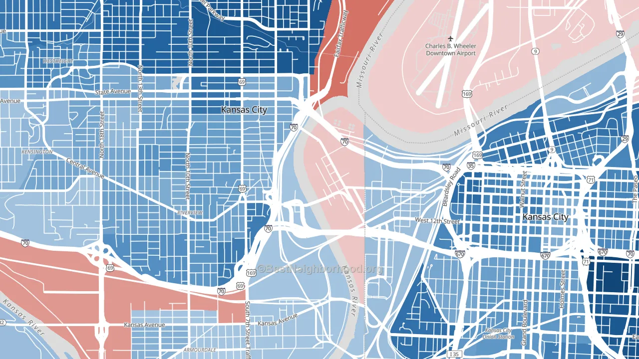 66118, KS block-group political-lean map