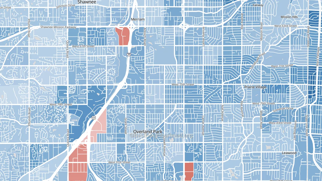 66204, KS block-group political-lean map