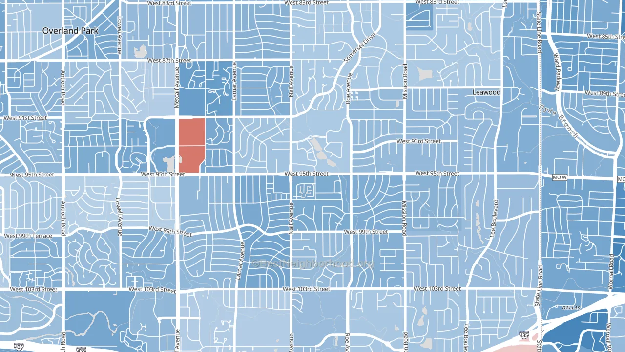 66207, KS block-group political-lean map