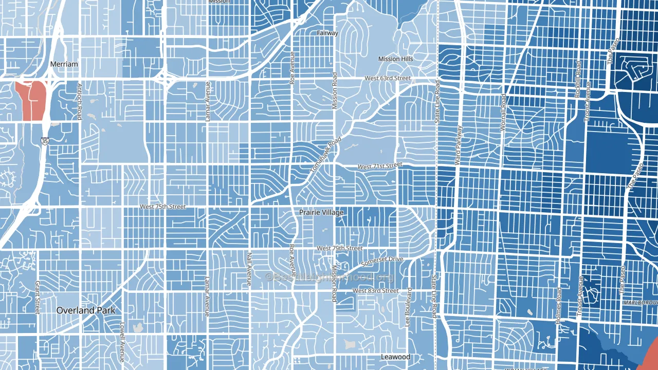 66208, KS block-group political-lean map