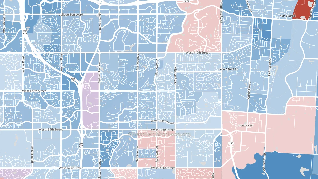 66209, KS block-group political-lean map