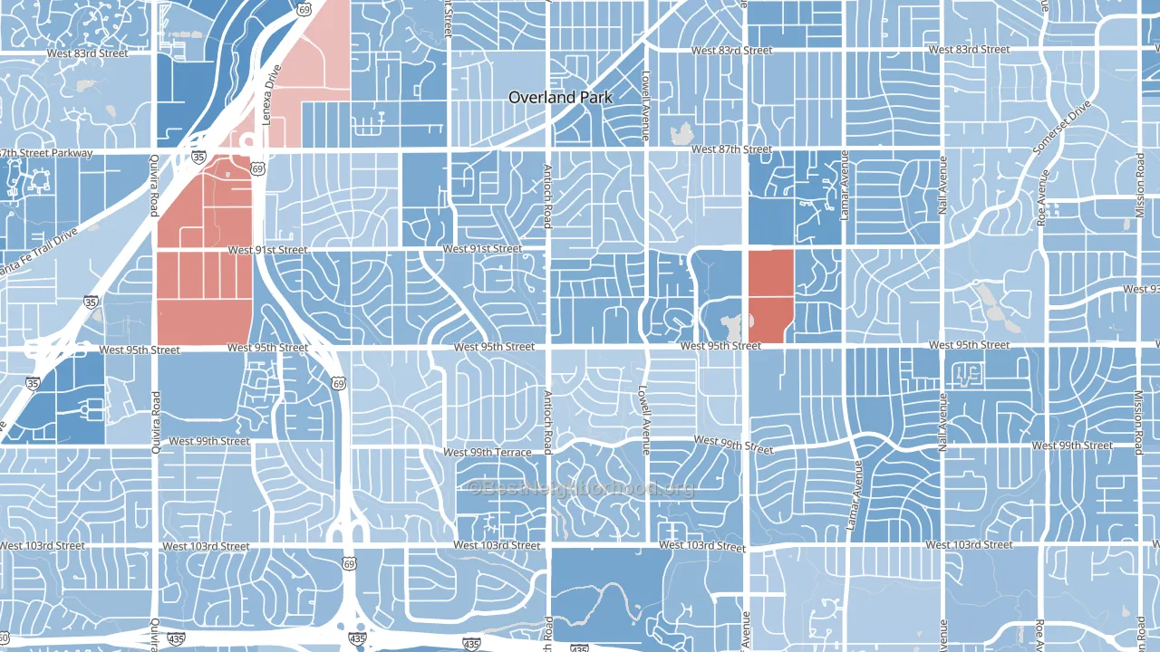 66212, KS block-group political-lean map