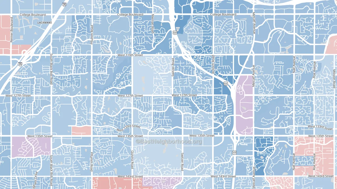 66213, KS block-group political-lean map