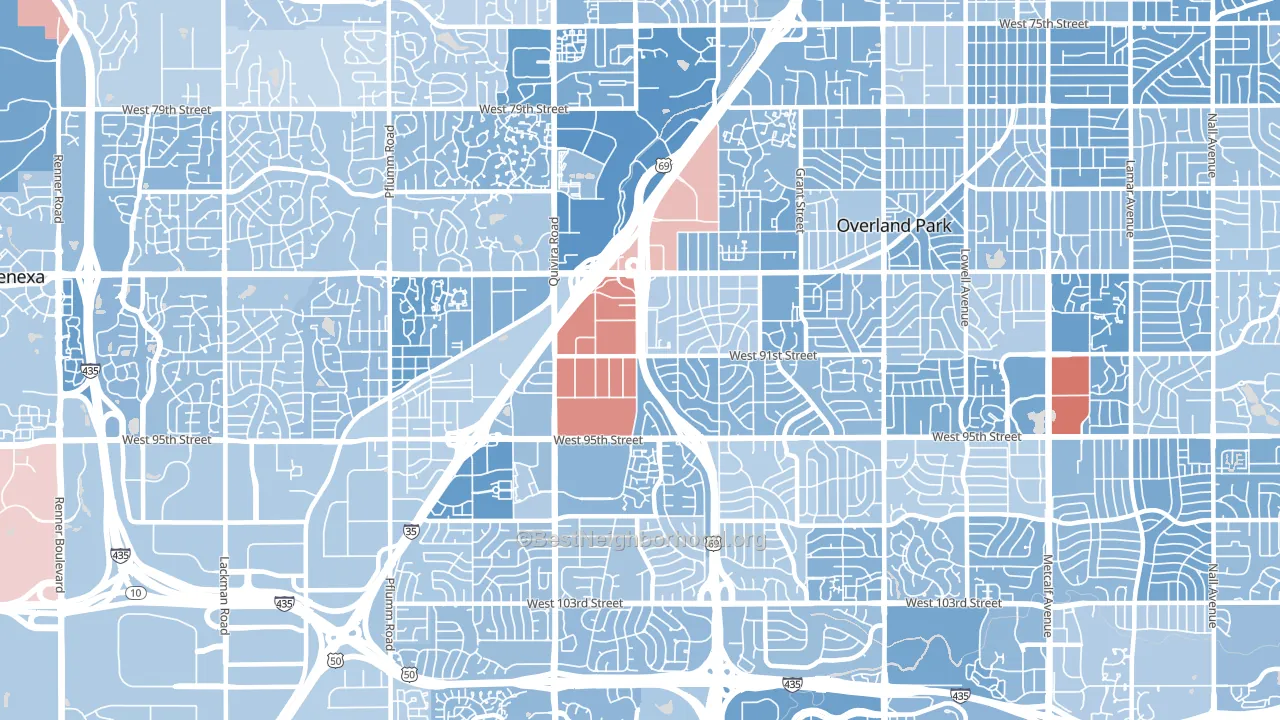 66214, KS block-group political-lean map