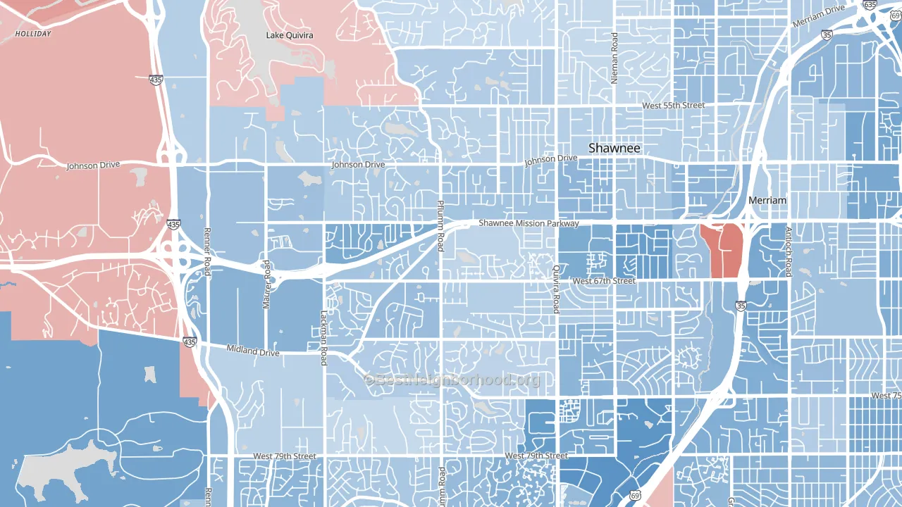 66216, KS block-group political-lean map