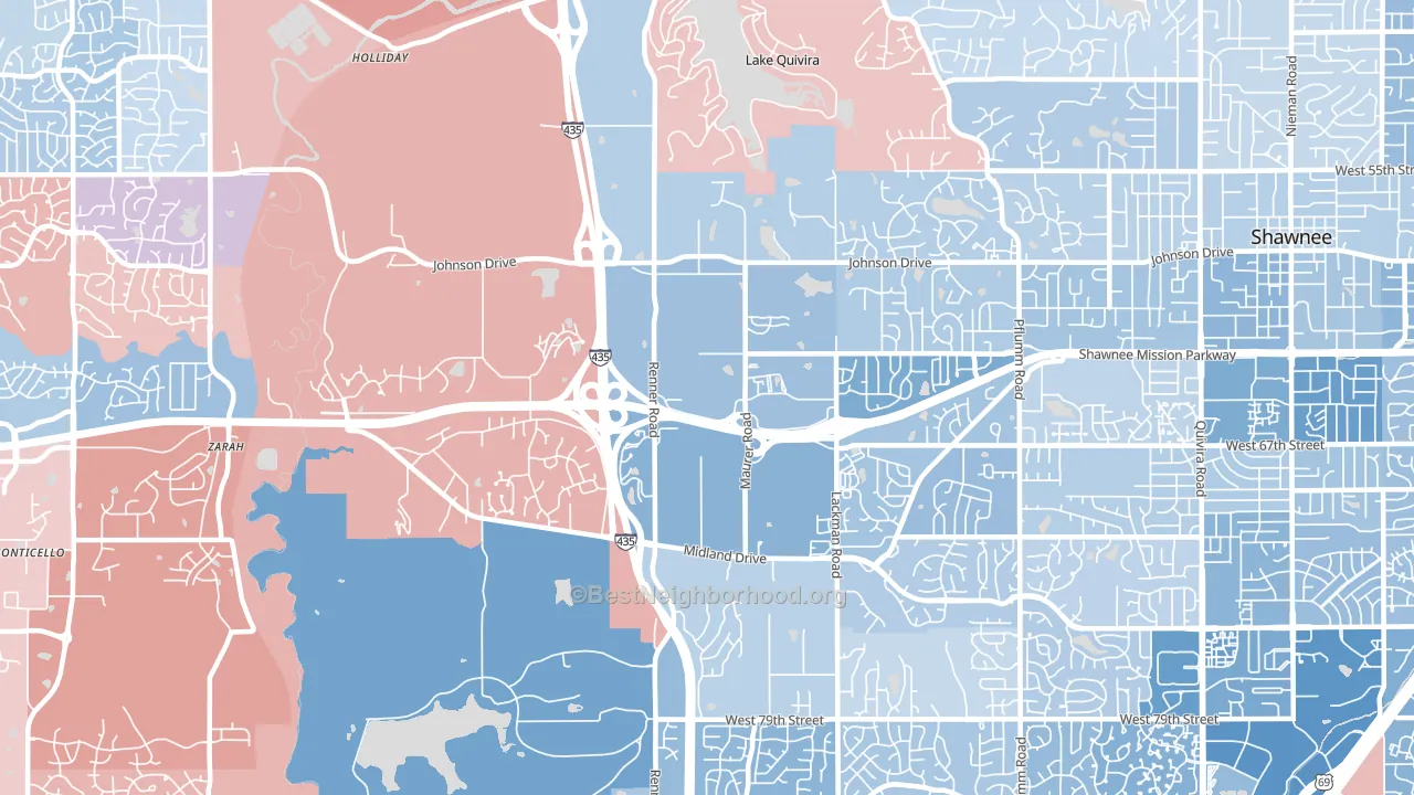 66217, KS block-group political-lean map