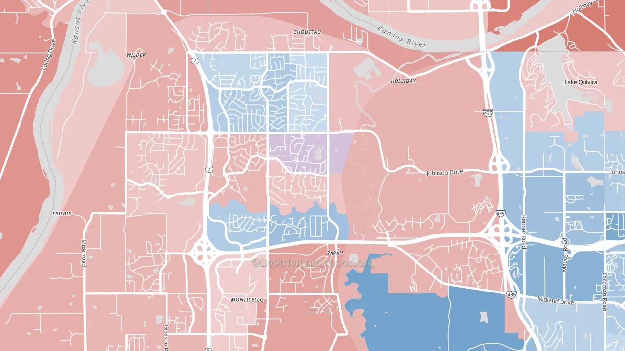 66218, KS block-group political-lean map