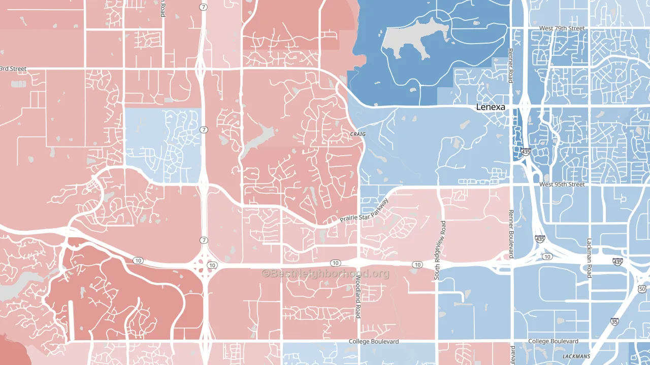 66220, KS block-group political-lean map