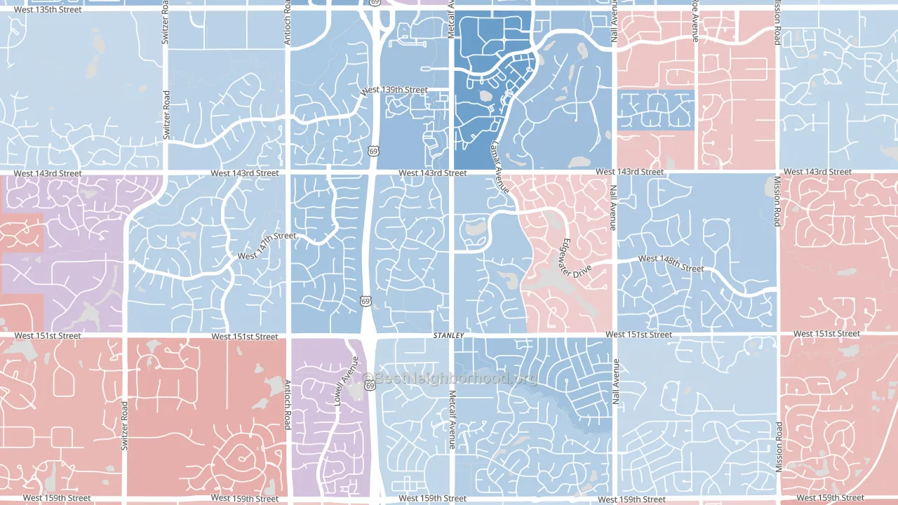 66223, KS block-group political-lean map