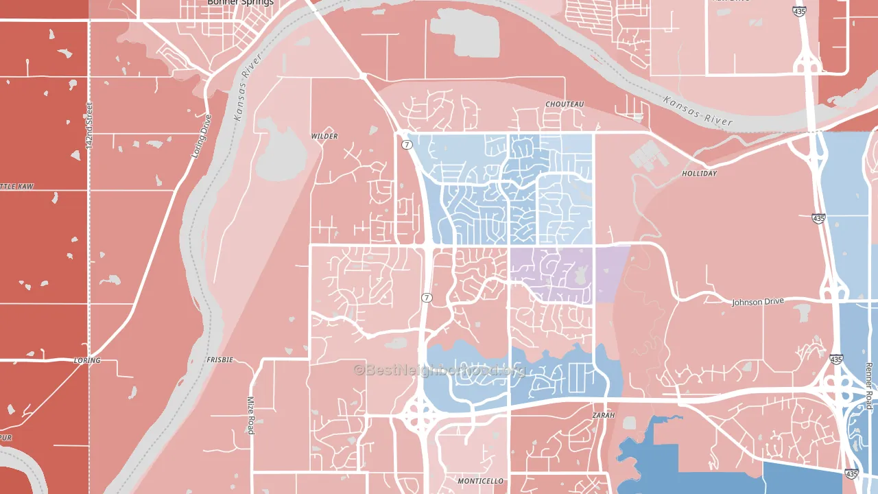 66226, KS block-group political-lean map