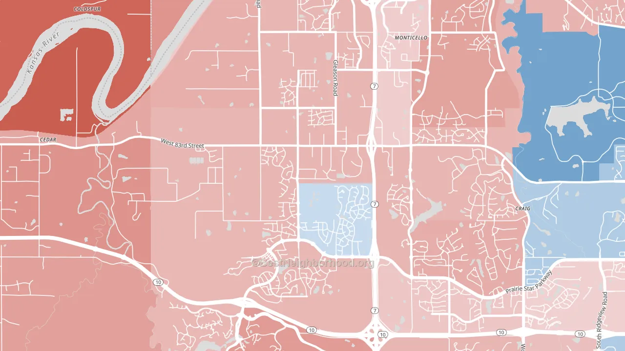 66227, KS block-group political-lean map