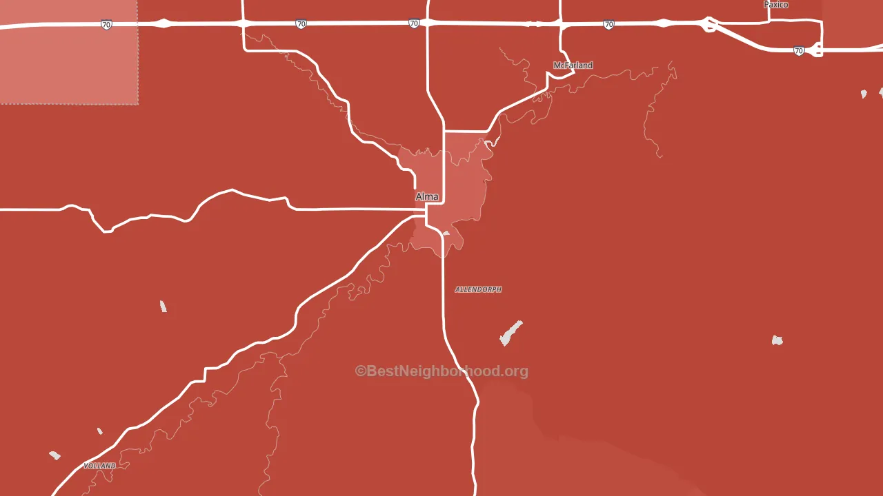 66401, KS block-group political-lean map