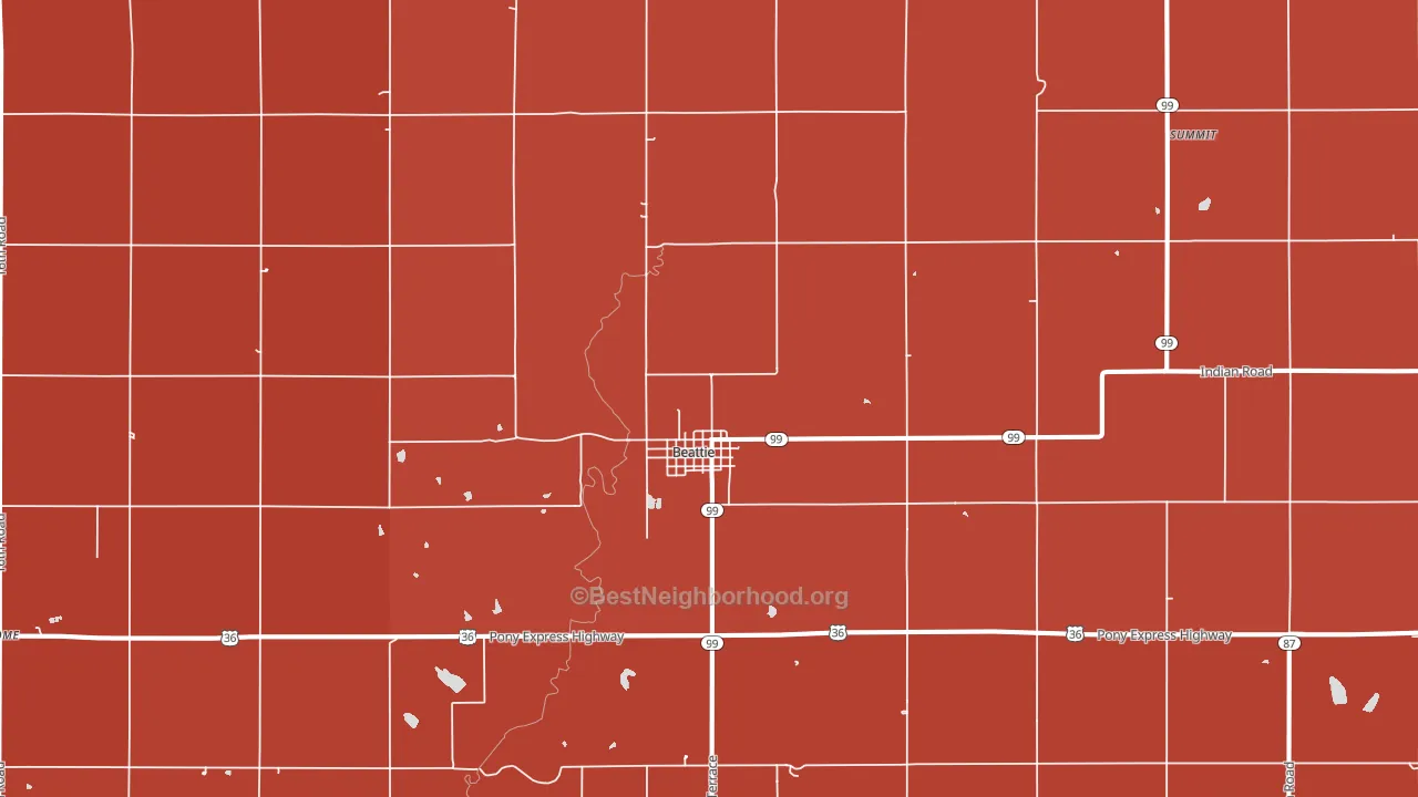 66406, KS block-group political-lean map