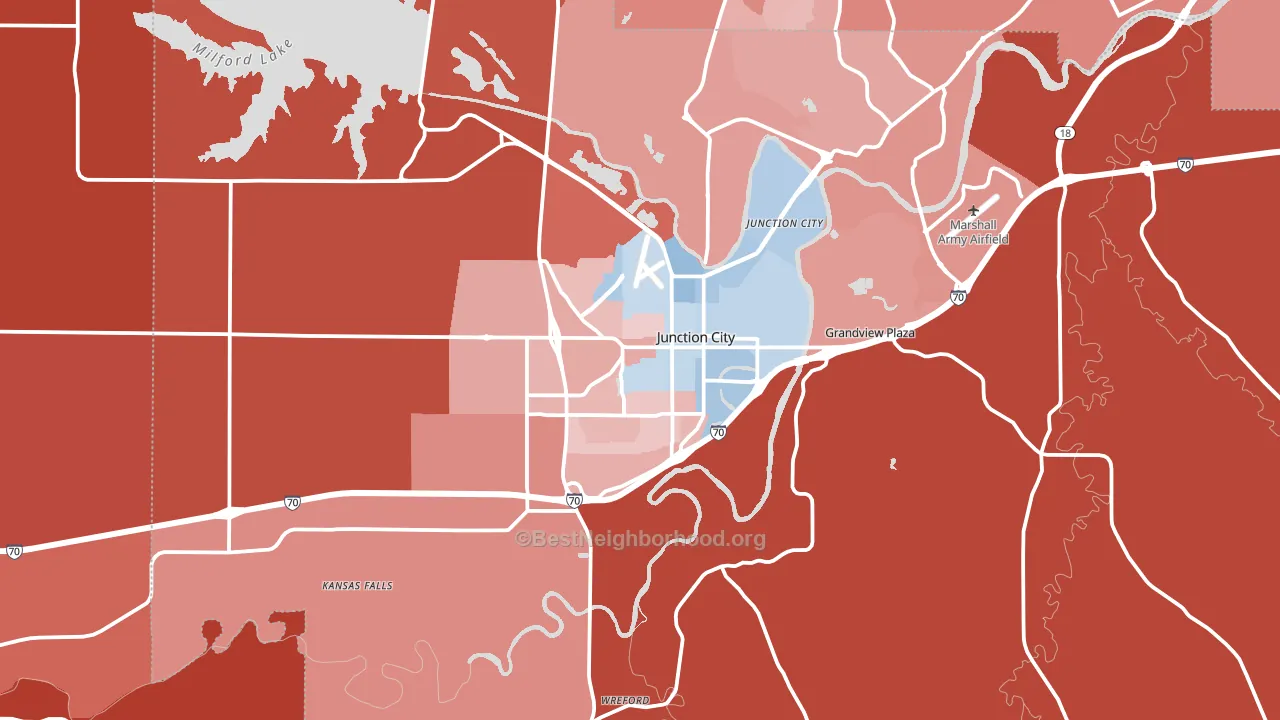 66441, KS block-group political-lean map