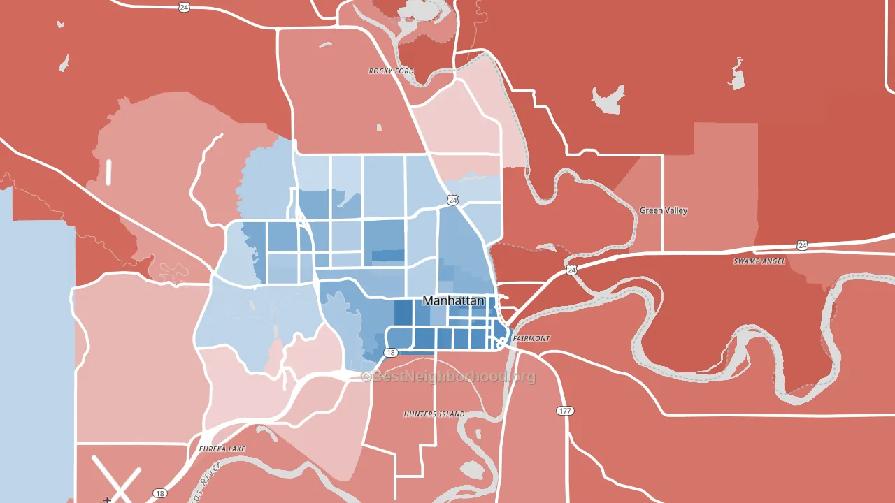 66502, KS block-group political-lean map
