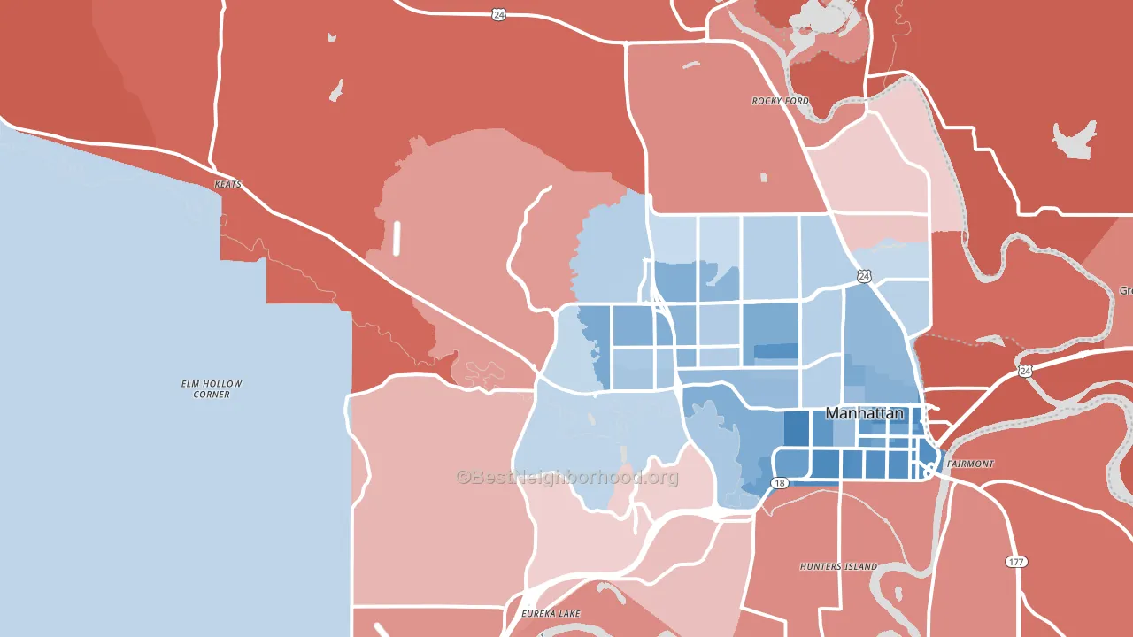 66503, KS block-group political-lean map