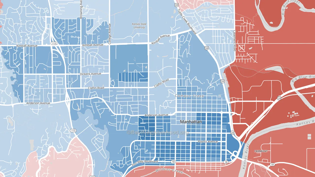 66506, KS block-group political-lean map