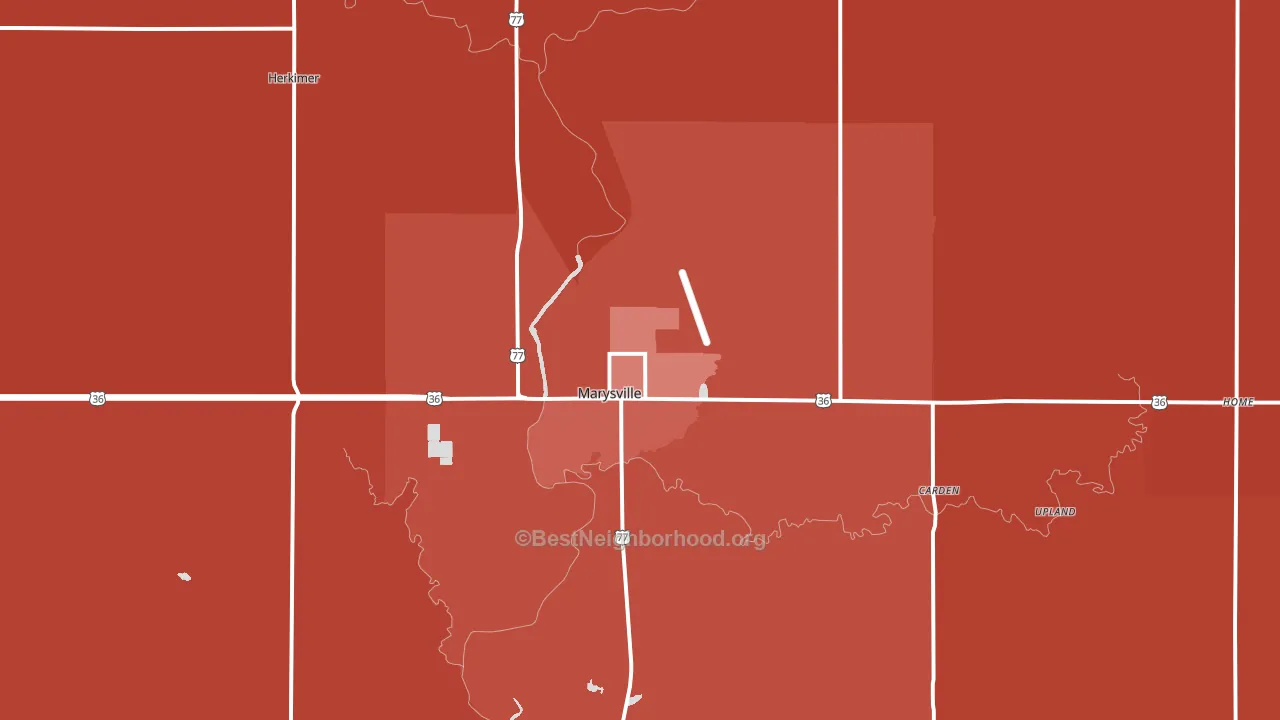 66508, KS block-group political-lean map