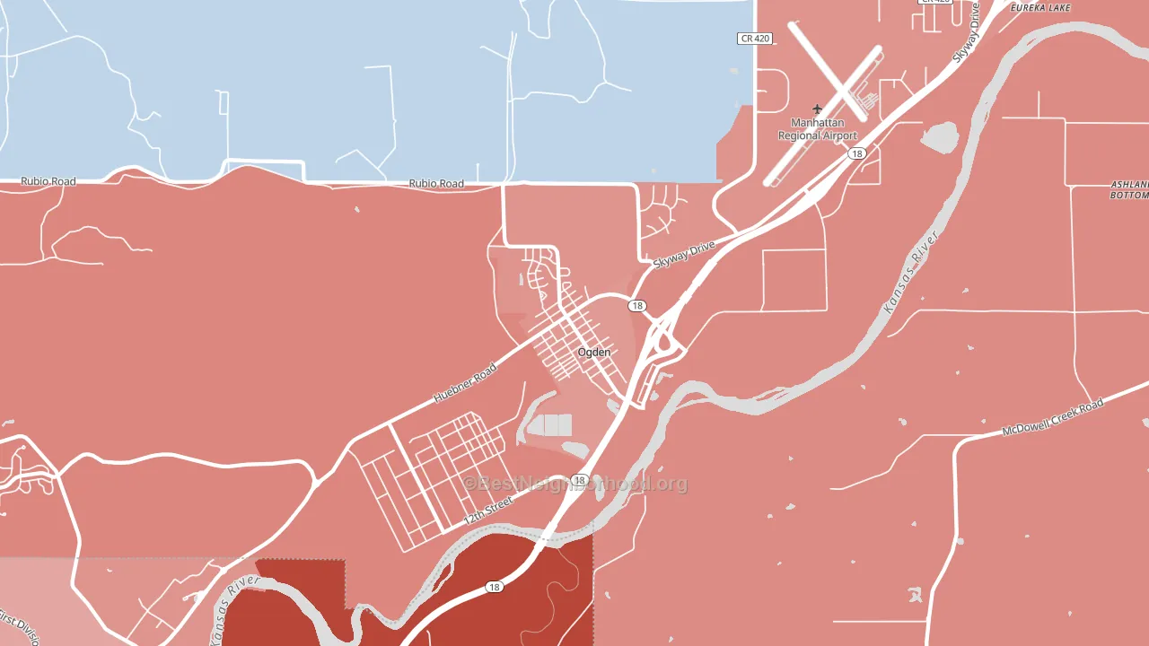 66517, KS block-group political-lean map