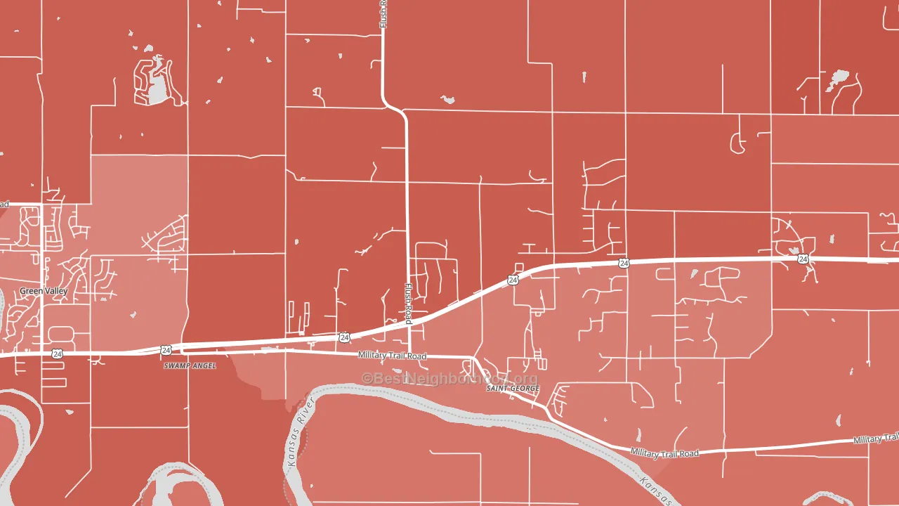 66535, KS block-group political-lean map