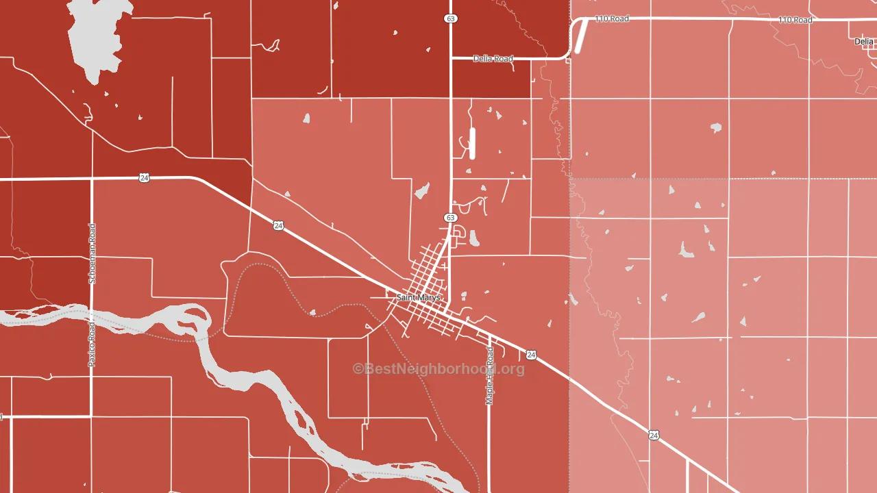 66536, KS block-group political-lean map