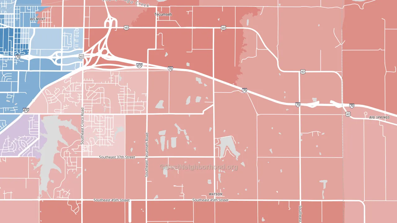 66542, KS block-group political-lean map
