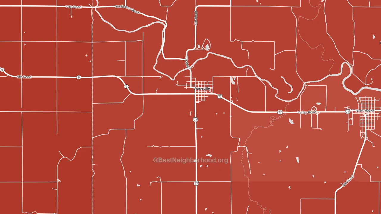 66548, KS block-group political-lean map