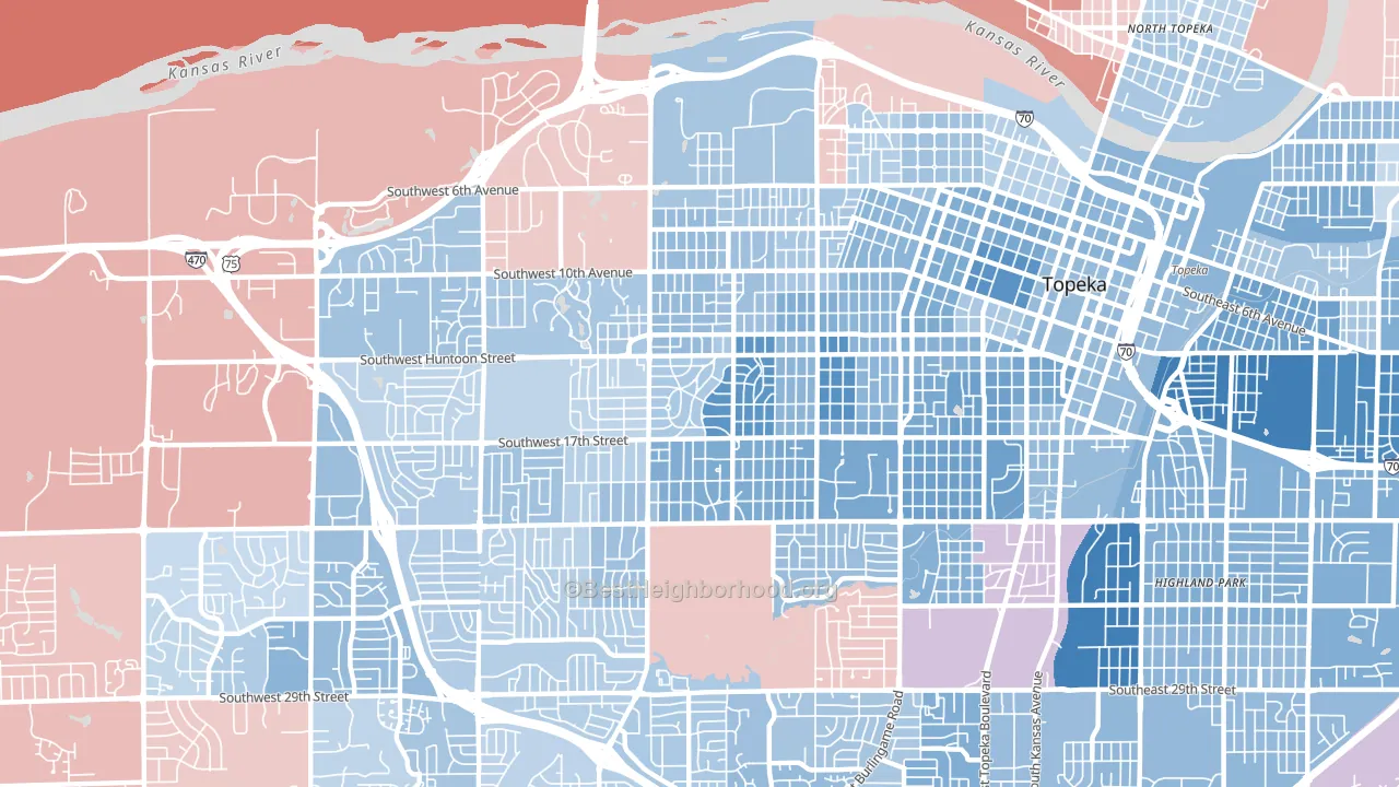 66604, KS block-group political-lean map