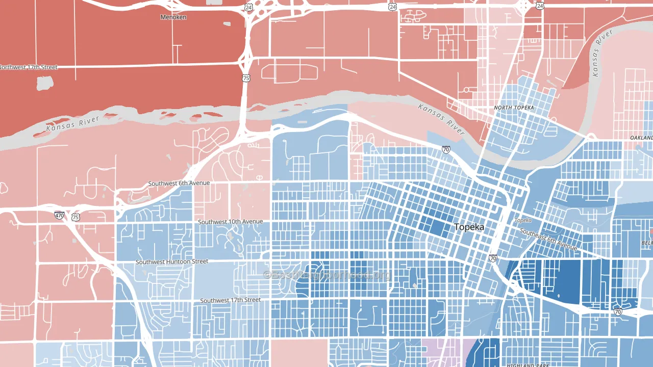 66606, KS block-group political-lean map