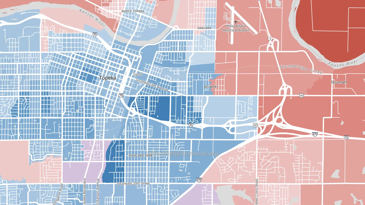 66607, KS block-group political-lean map