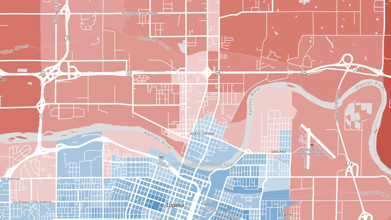 66608, KS block-group political-lean map