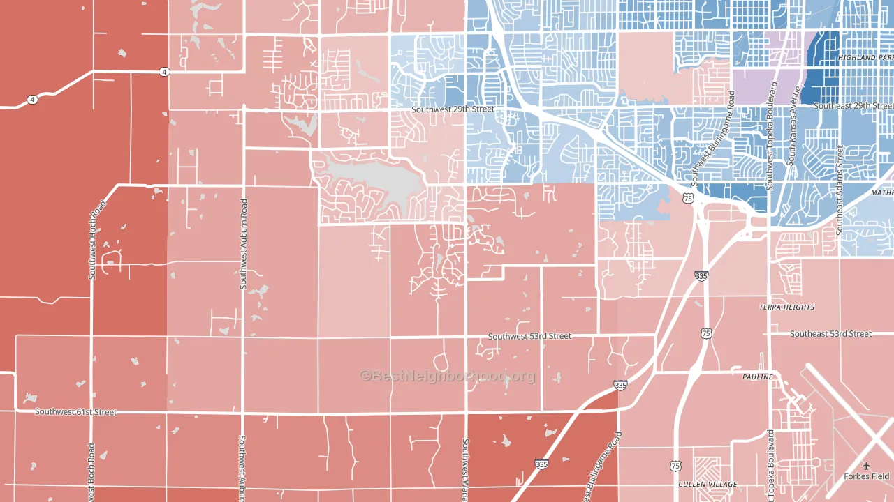66610, KS block-group political-lean map