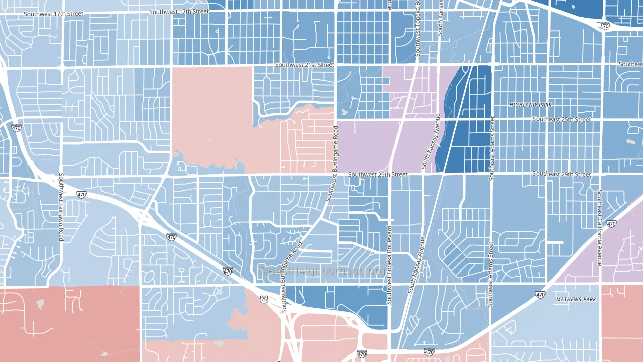 66611, KS block-group political-lean map