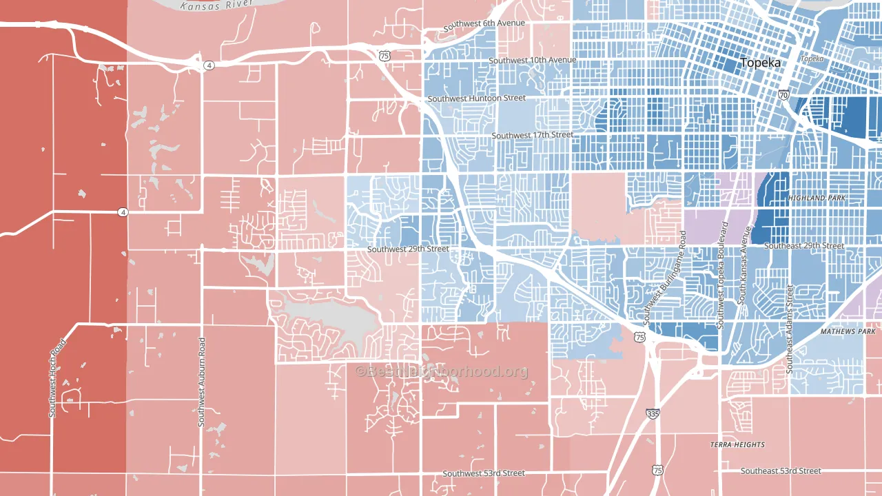 66614, KS block-group political-lean map