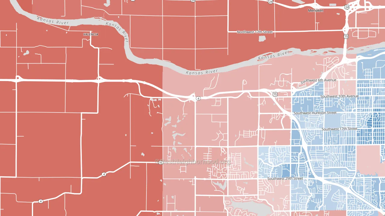 66615, KS block-group political-lean map