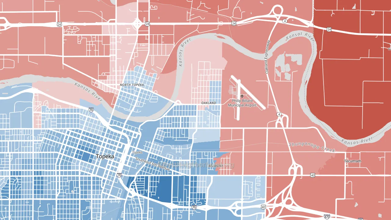 66616, KS block-group political-lean map