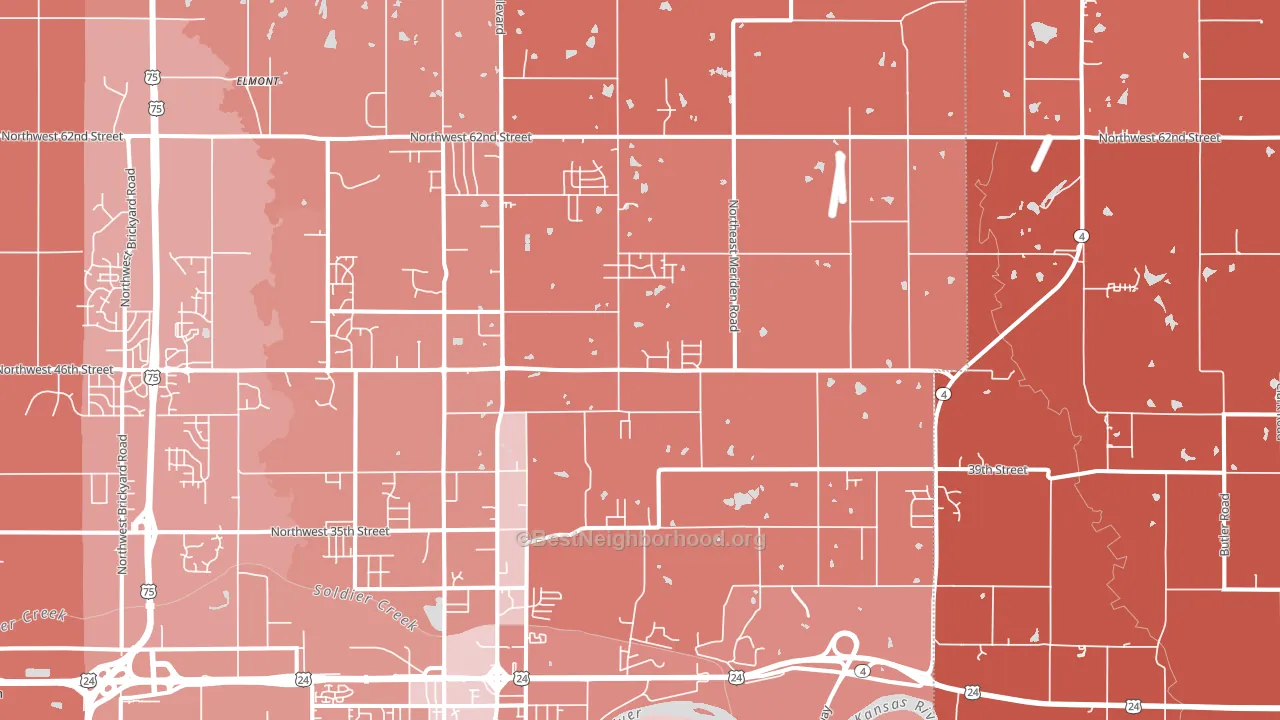 66617, KS block-group political-lean map