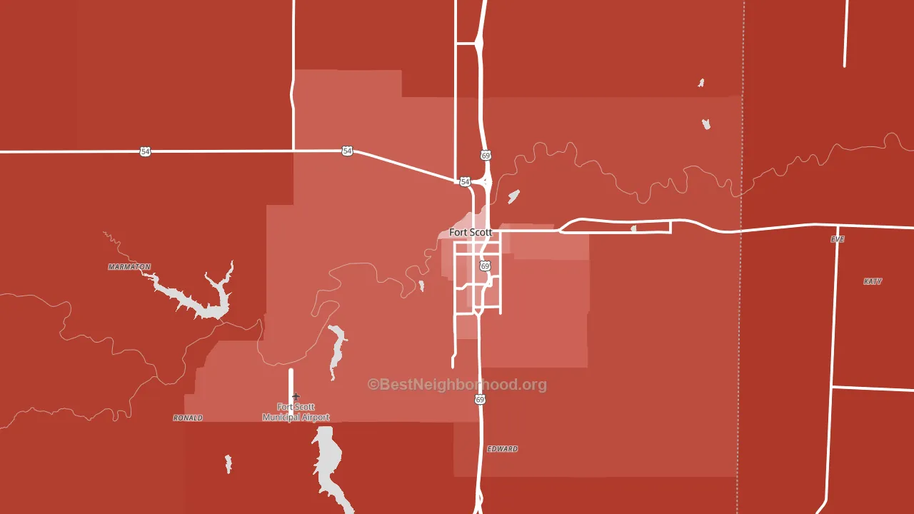 66701, KS block-group political-lean map