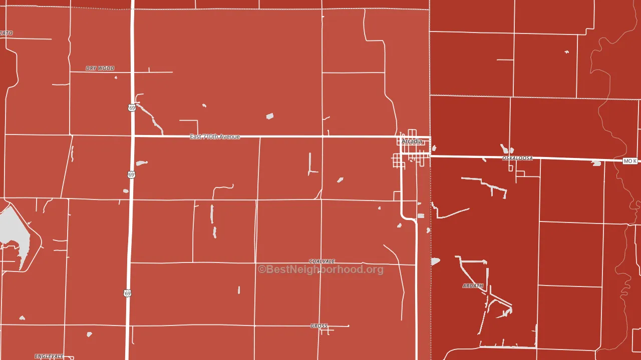 66711, KS block-group political-lean map