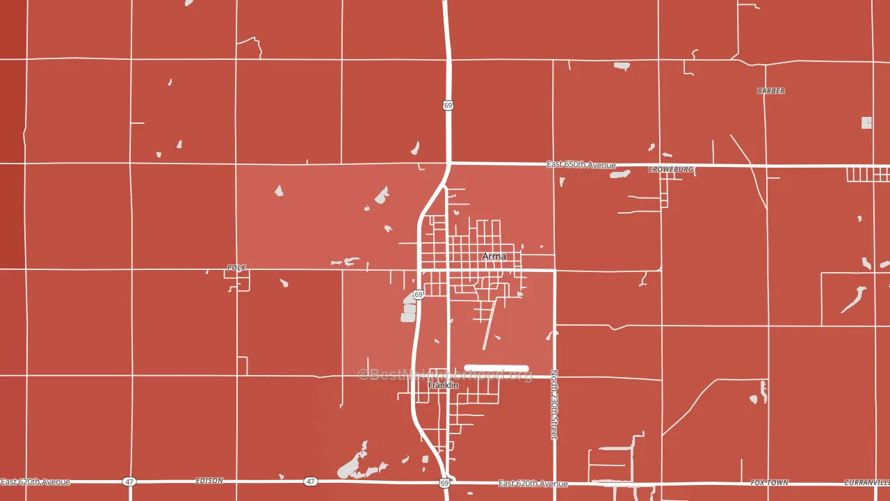 66712, KS block-group political-lean map