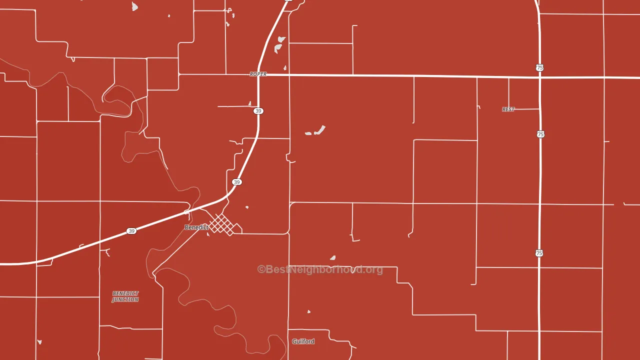 66714, KS block-group political-lean map