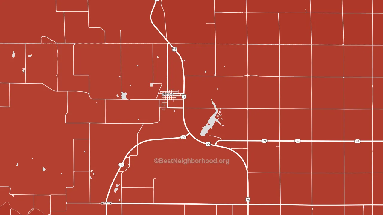 66717, KS block-group political-lean map
