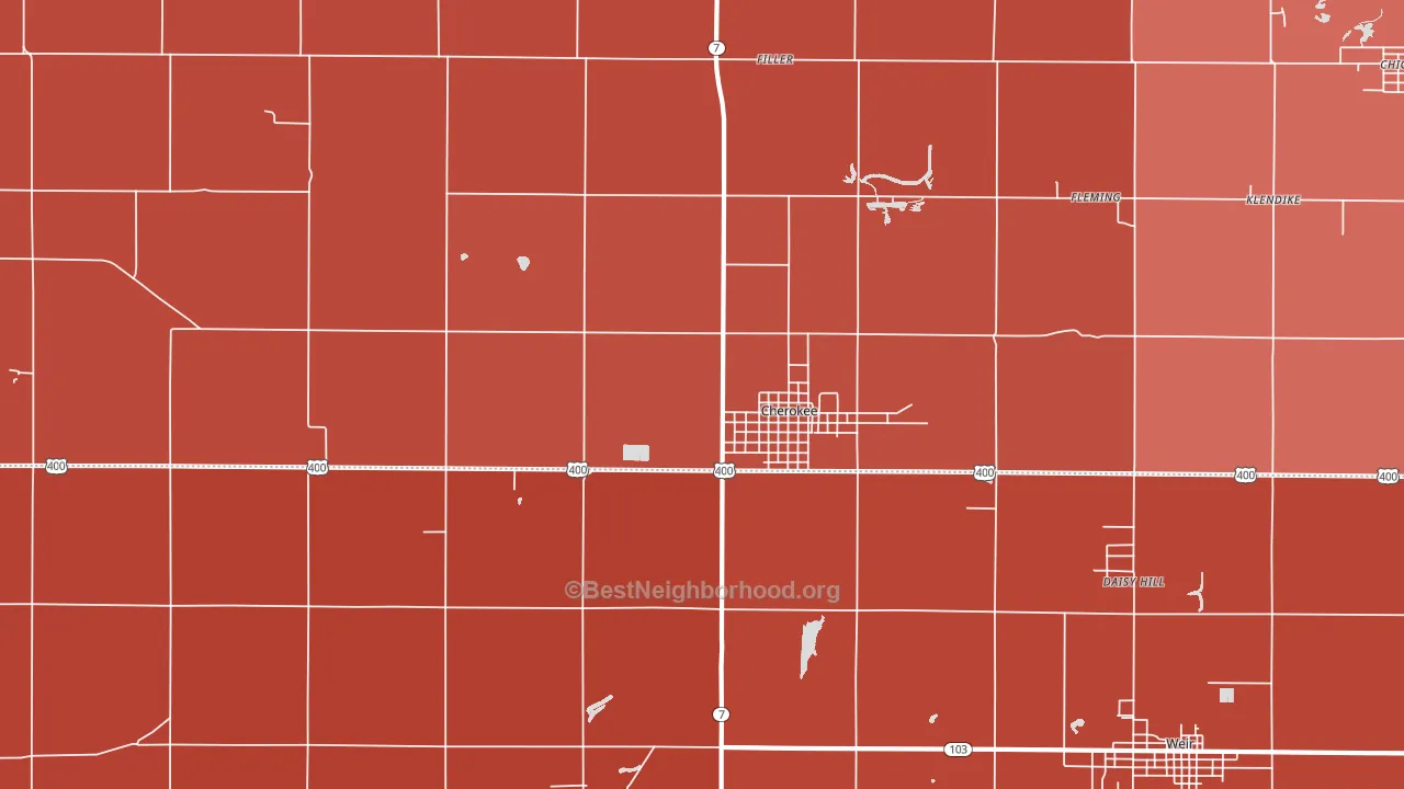 66724, KS block-group political-lean map