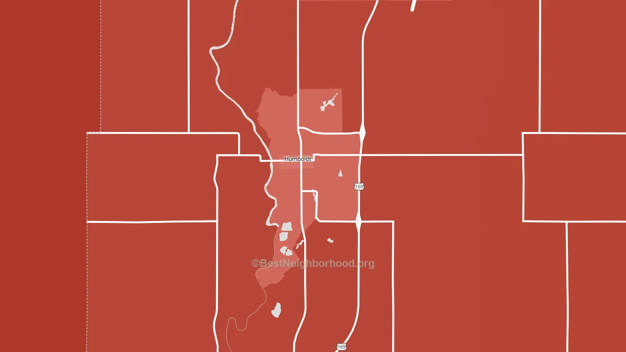 66748, KS block-group political-lean map