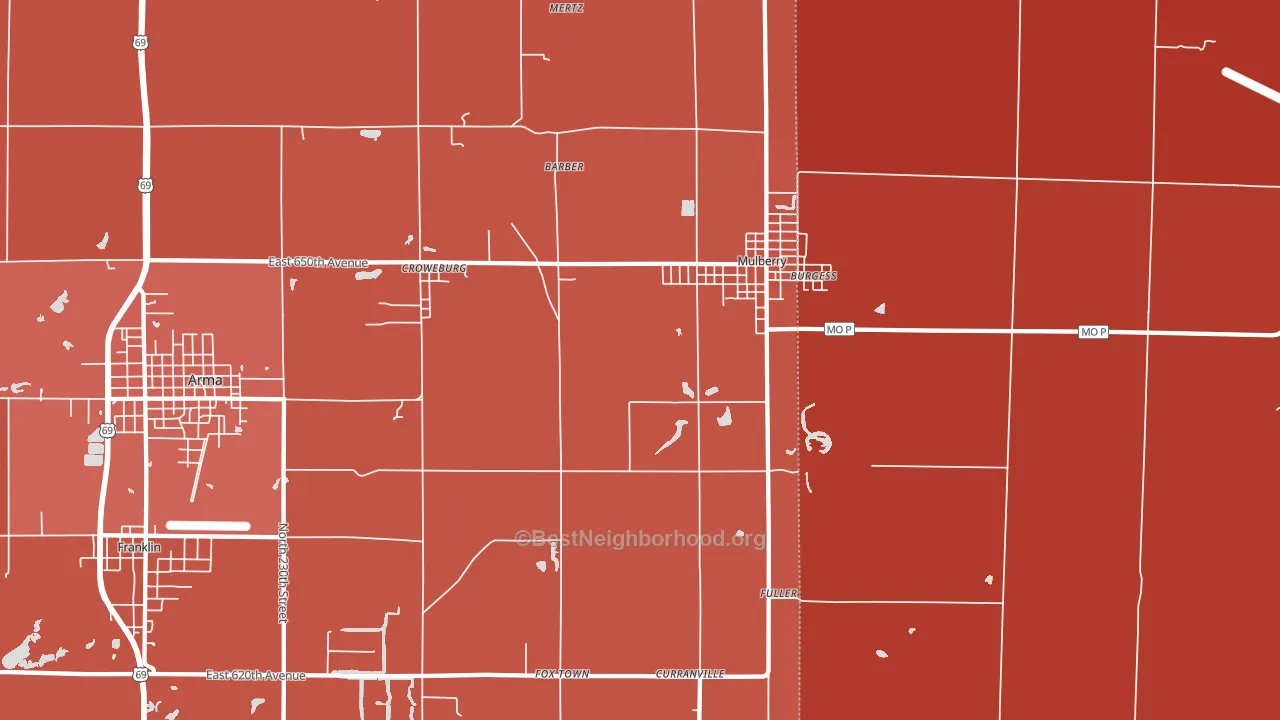 66756, KS block-group political-lean map